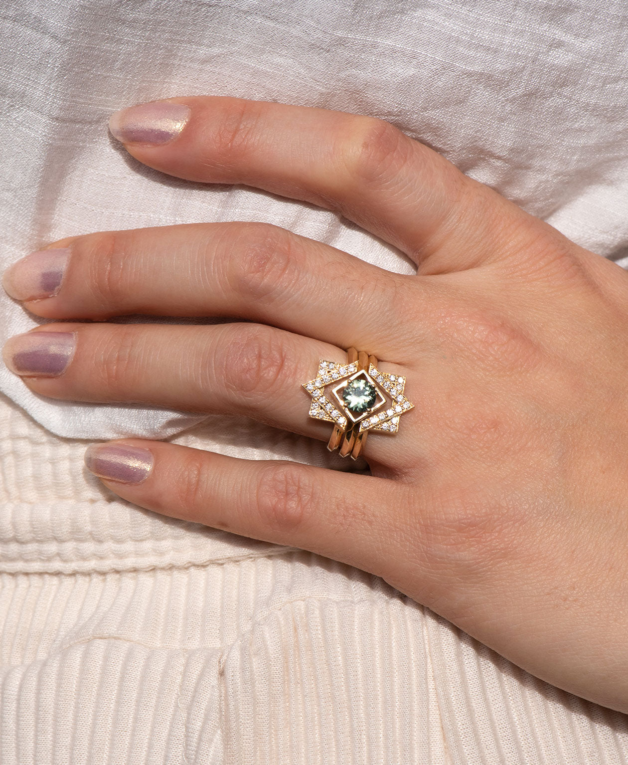 One of a Kind 233 - 18k Yellow Gold, Green Sapphire