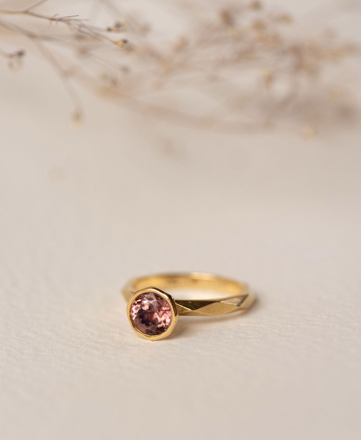 One of a Kind 236 - 18k Yellow Gold, Pink Zircon