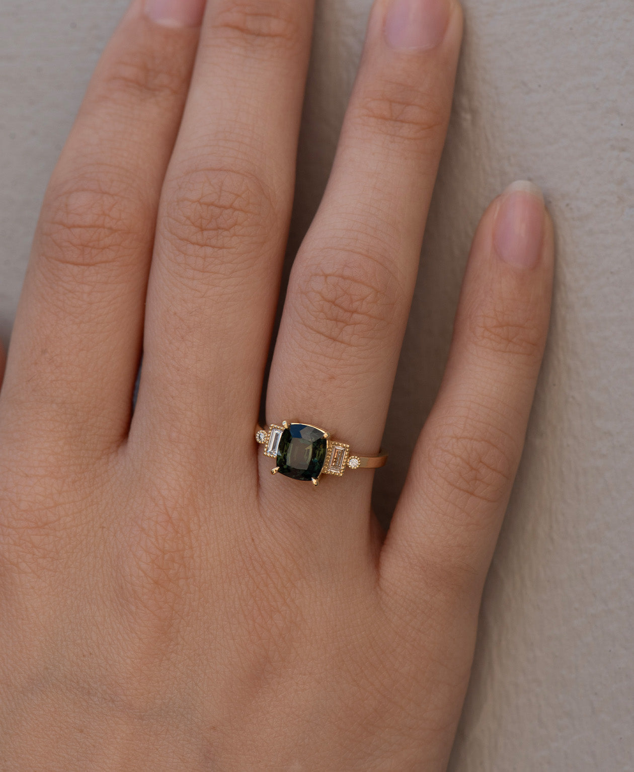 One of a Kind 488 - 18k Yellow Gold, Green Sapphire