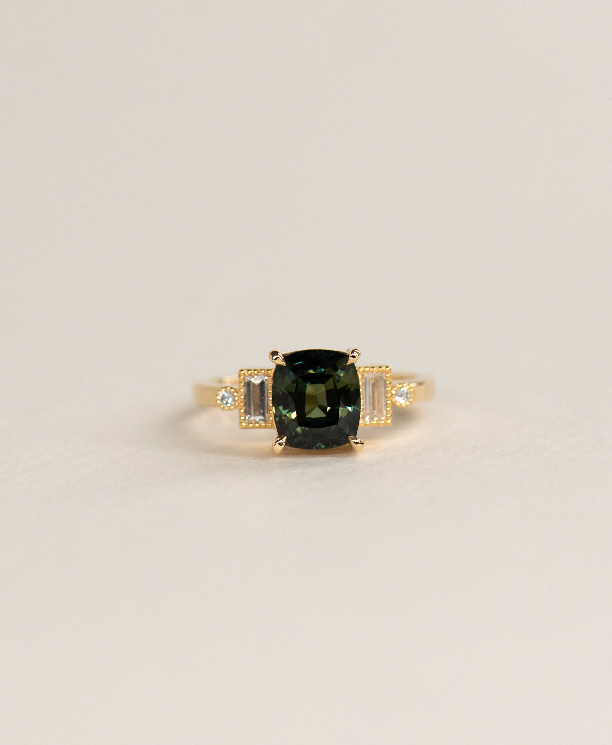 One of a Kind 488 - 18k Yellow Gold, Green Sapphire