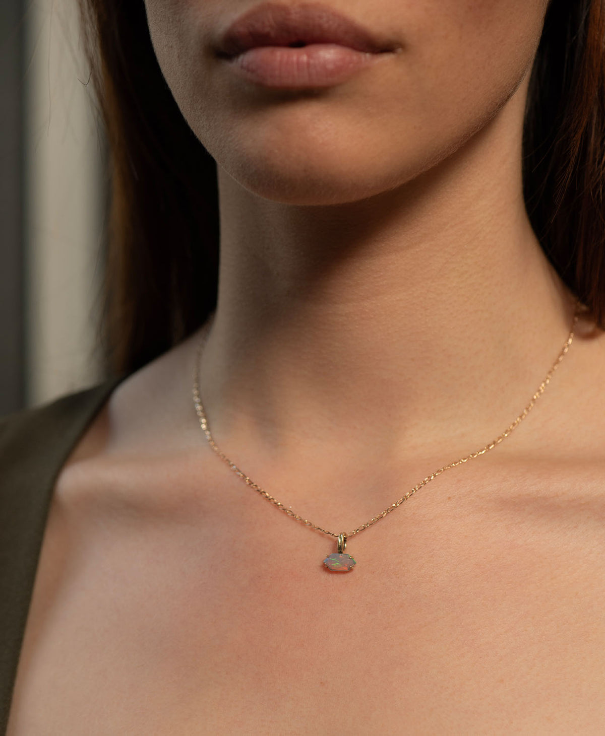 One of a Kind Charm 521 - 9k Yellow Gold, Opal