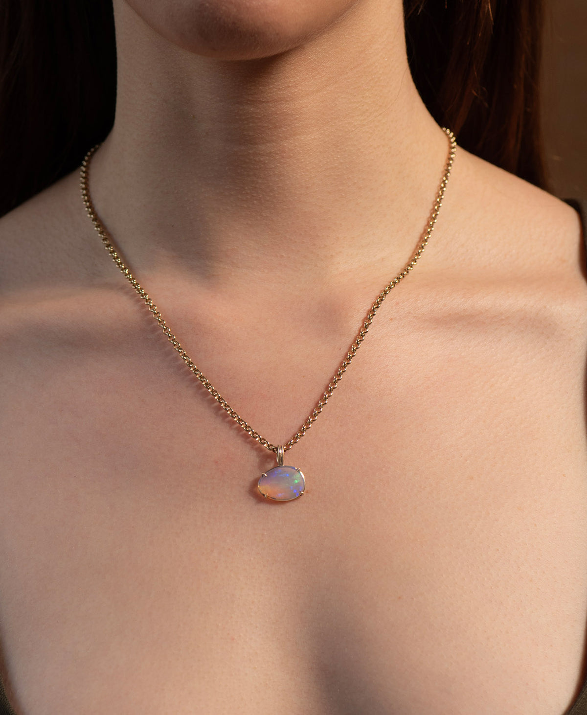 One of a Kind Charm 526 - 9k Yellow Gold, Opal