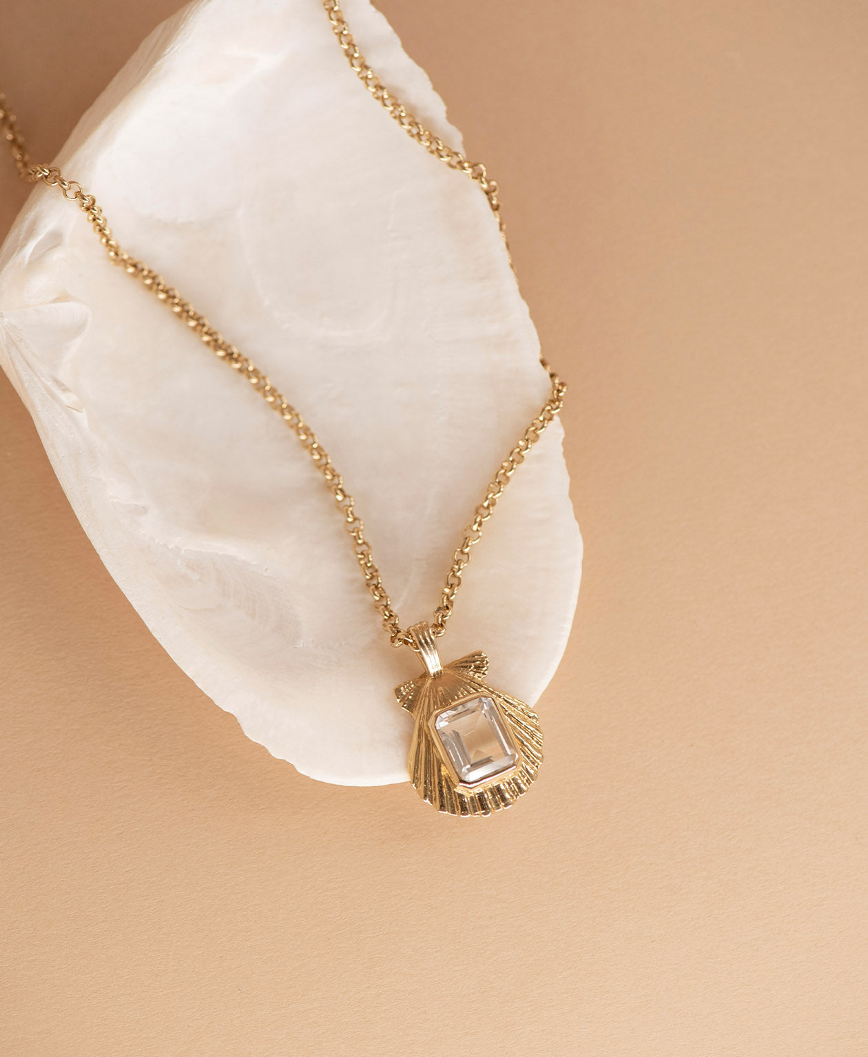 Alara Necklace - 22k Gold Vermeil, White Topaz