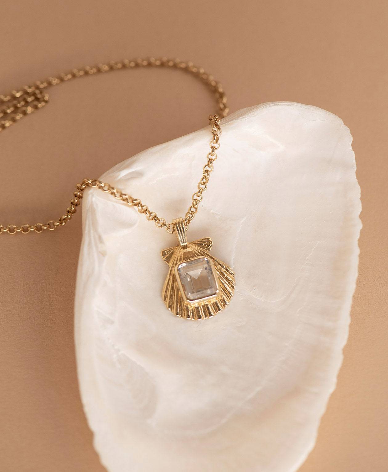 Alara Necklace - 22k Gold Vermeil, White Topaz
