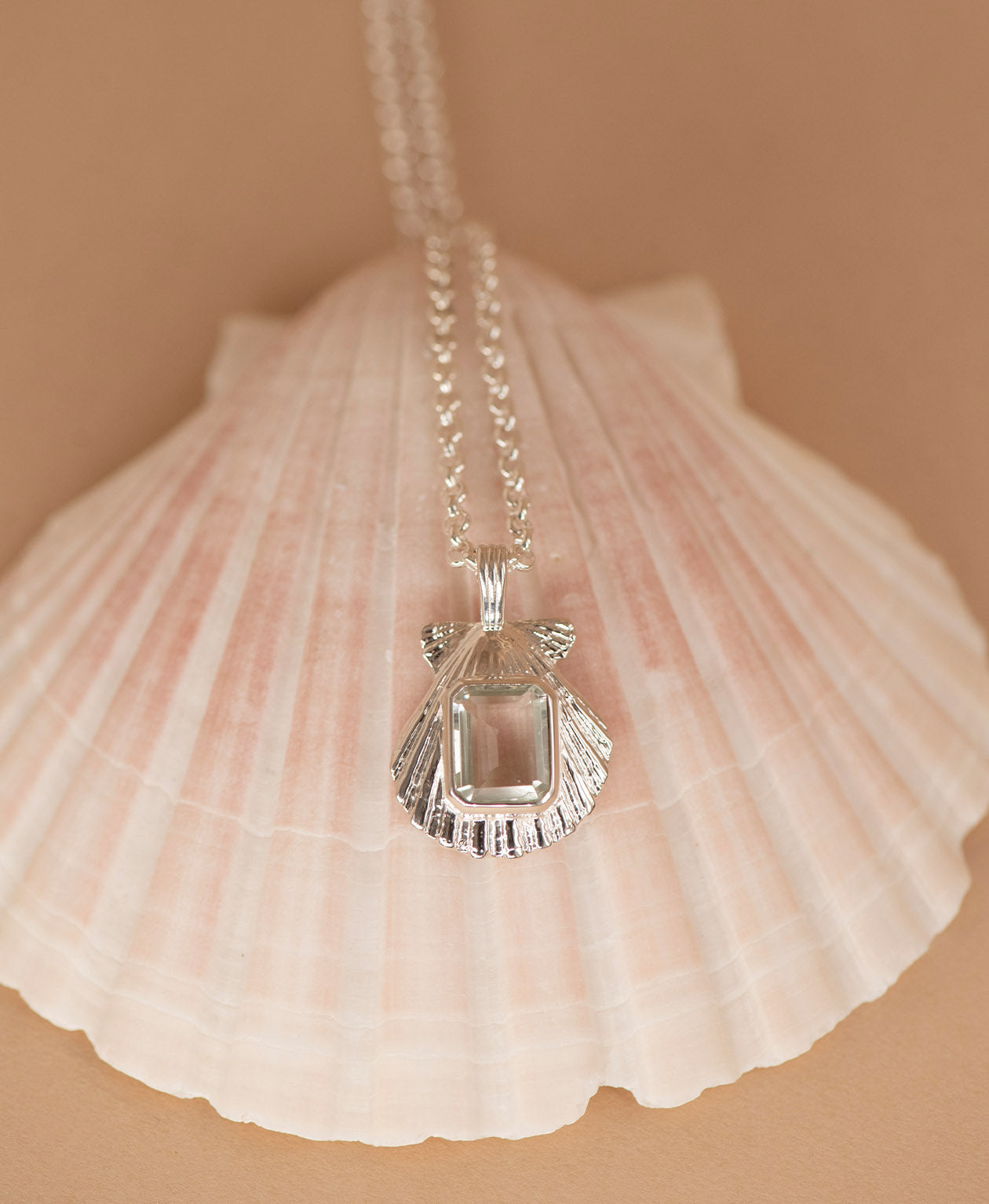 Alara Necklace - 925 Sterling Silver, Green Amethyst