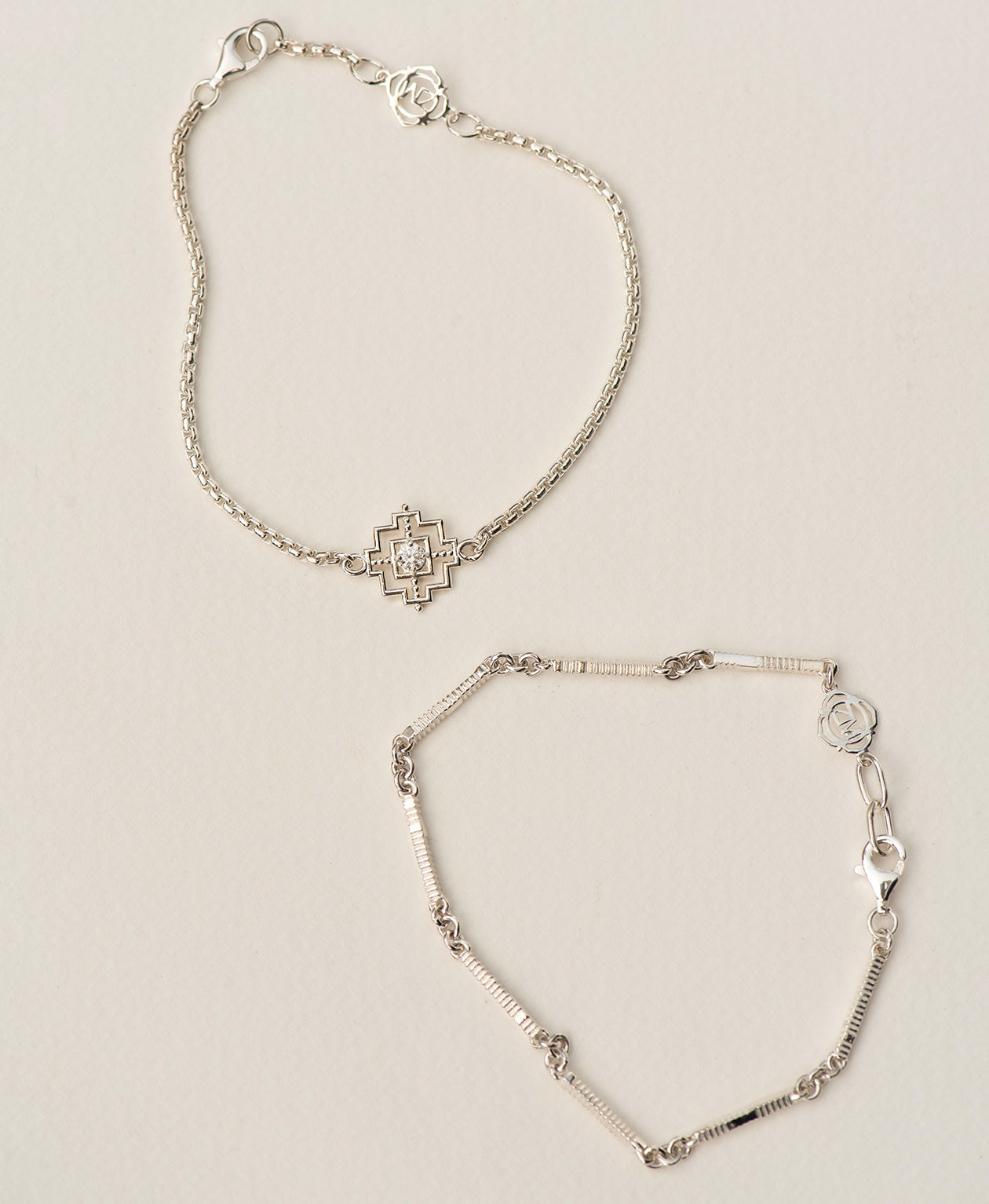 Ameena Bracelet & Centred Bracelet Gift Set - 925 Sterling Silver
