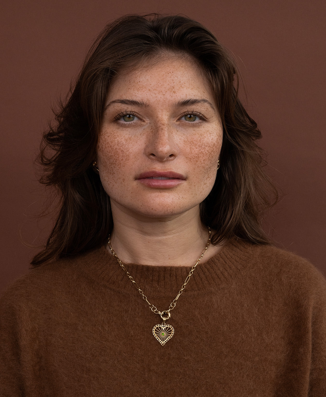 Amor Charm - 22k Gold Vermeil, Chrome Diopside