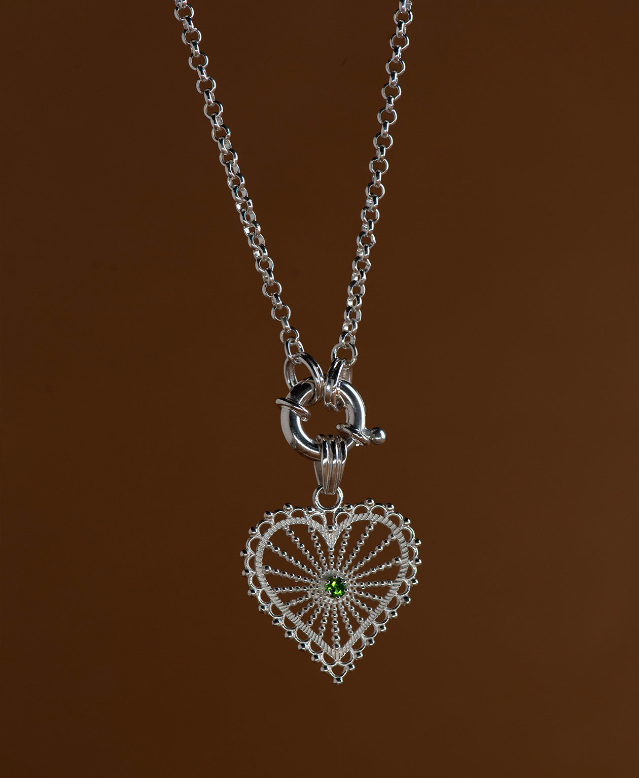 Amor Charm - 925 Sterling Silver, Chrome Diopside