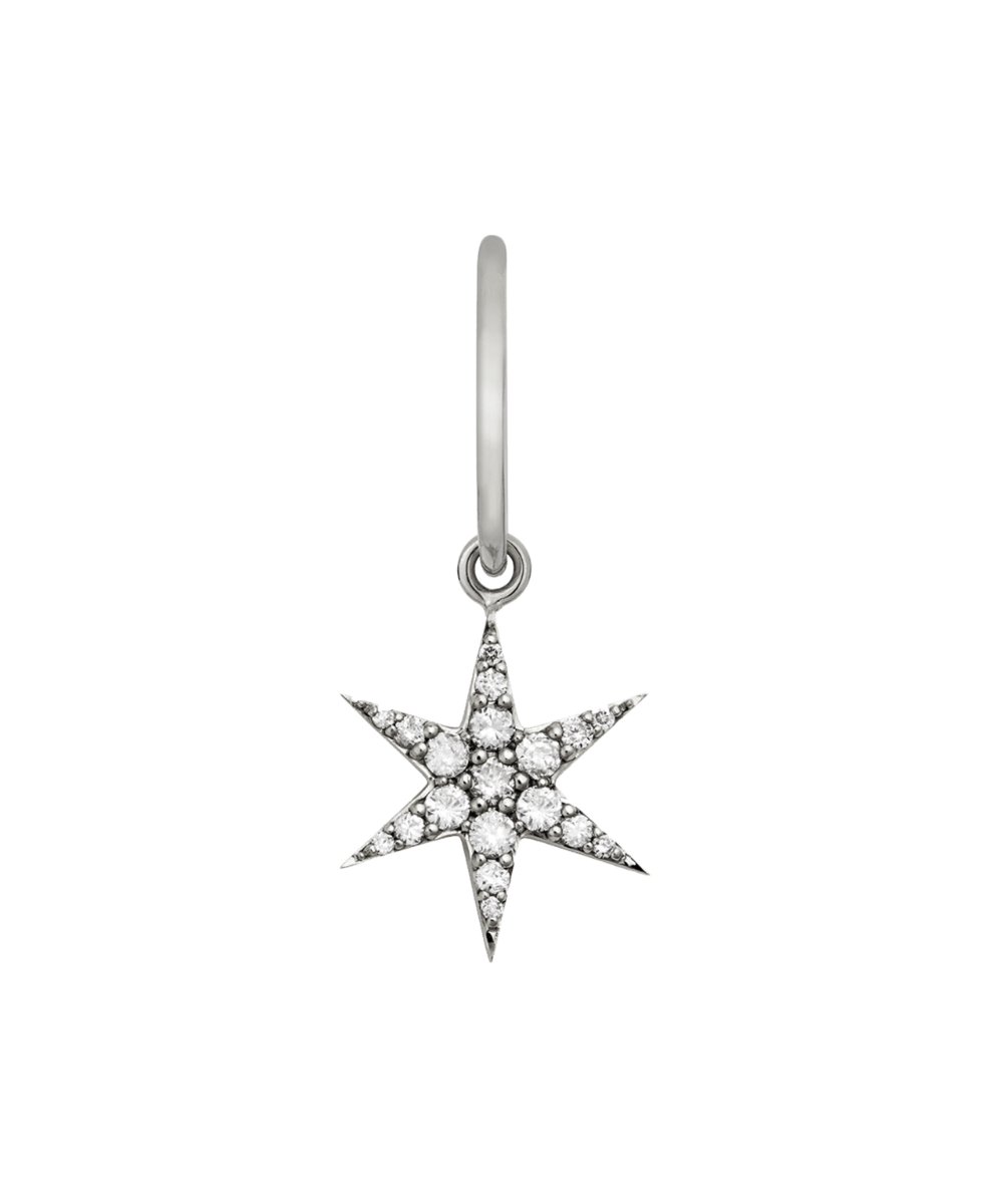 Anahata Hoops - 9k White Gold, Diamond