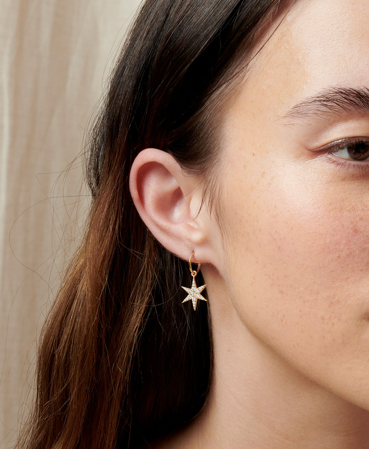 Anahata Hoops - 9k Yellow Gold, Diamond