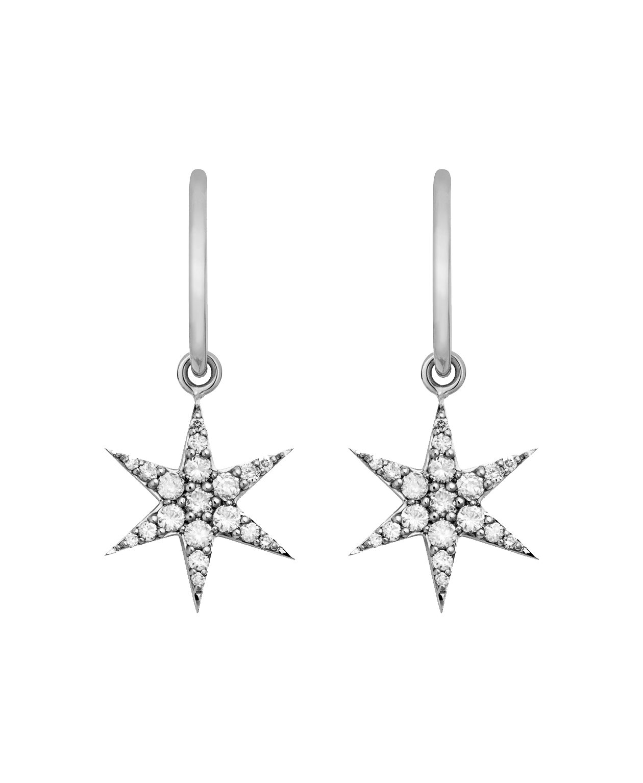 Anahata Hoops - 9k White Gold, Diamond