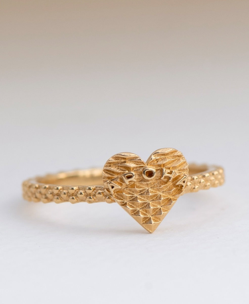 Aroha Heart Stacker - 22k Gold Vermeil
