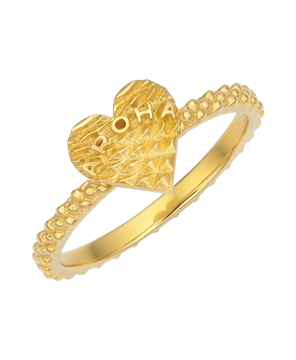 Aroha Heart Stacker - 22k Gold Vermeil