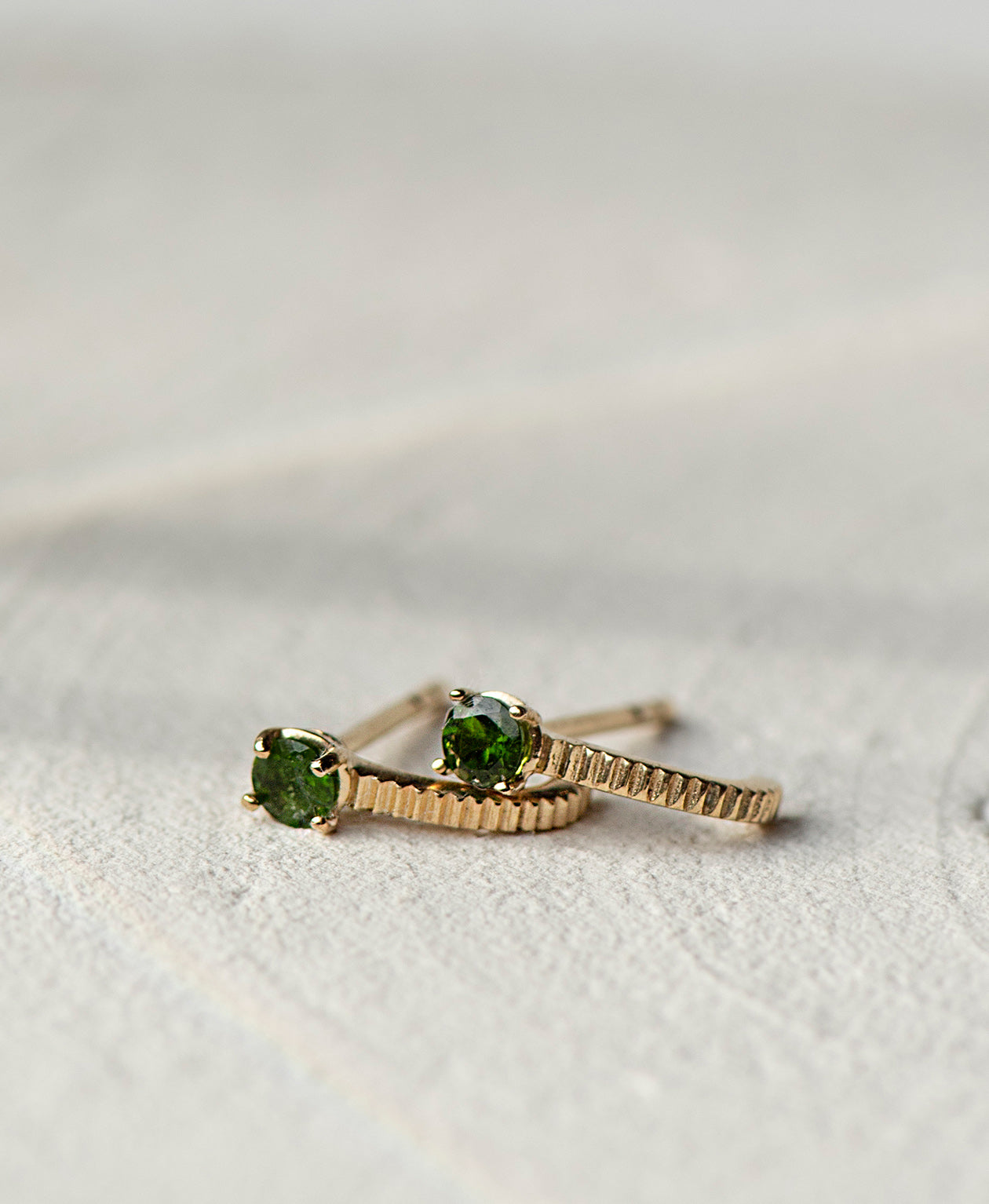 Bianca Earrings- 22k Gold Vermeil, Chrome Diopside