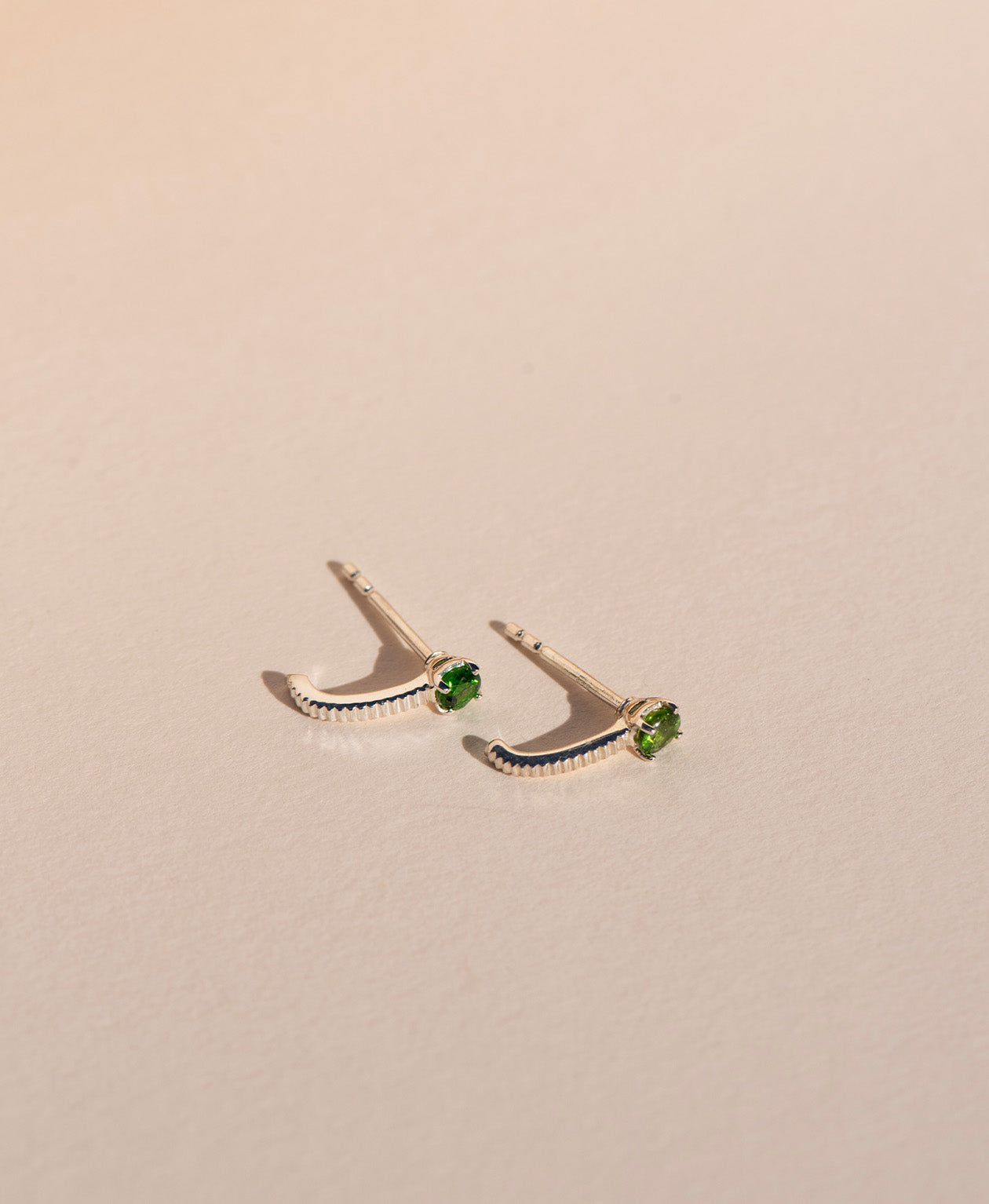 Bianca Earrings - 925 Sterling Silver, Chrome Diopside