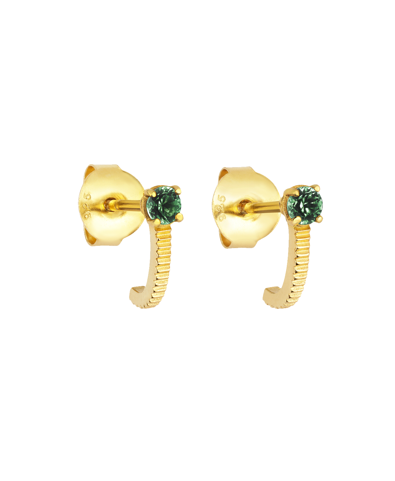 Bianca Earrings- 22k Gold Vermeil, Chrome Diopside