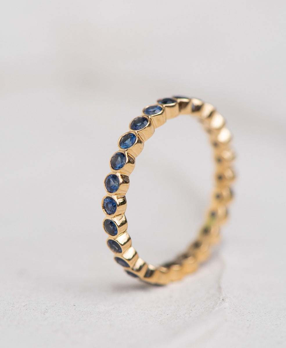 Sapphire Together Band 18k Yellow Gold, Blue Sapphire Zoë