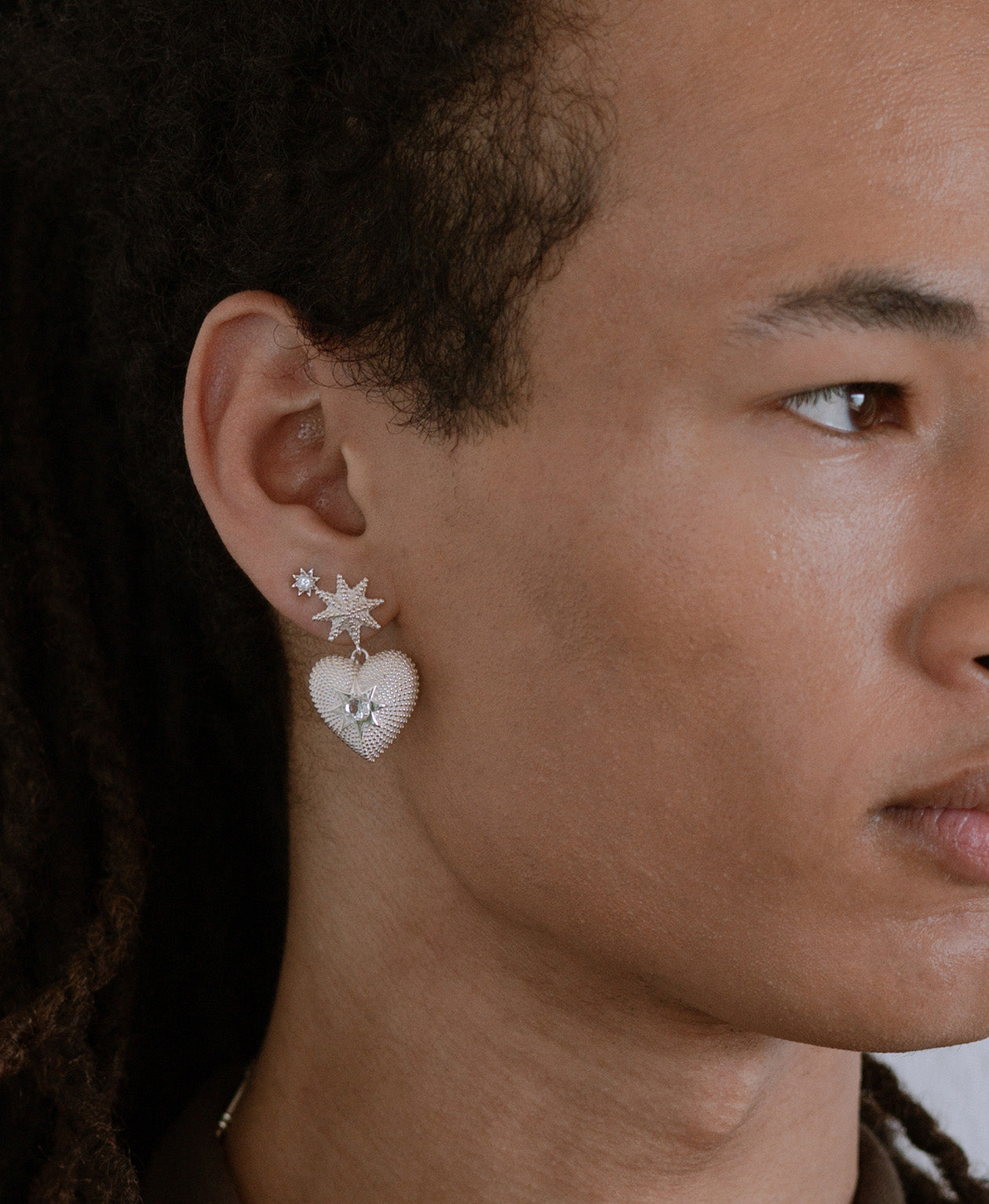 Brave Heart Earrings - 925 Sterling Silver, Aquamarine