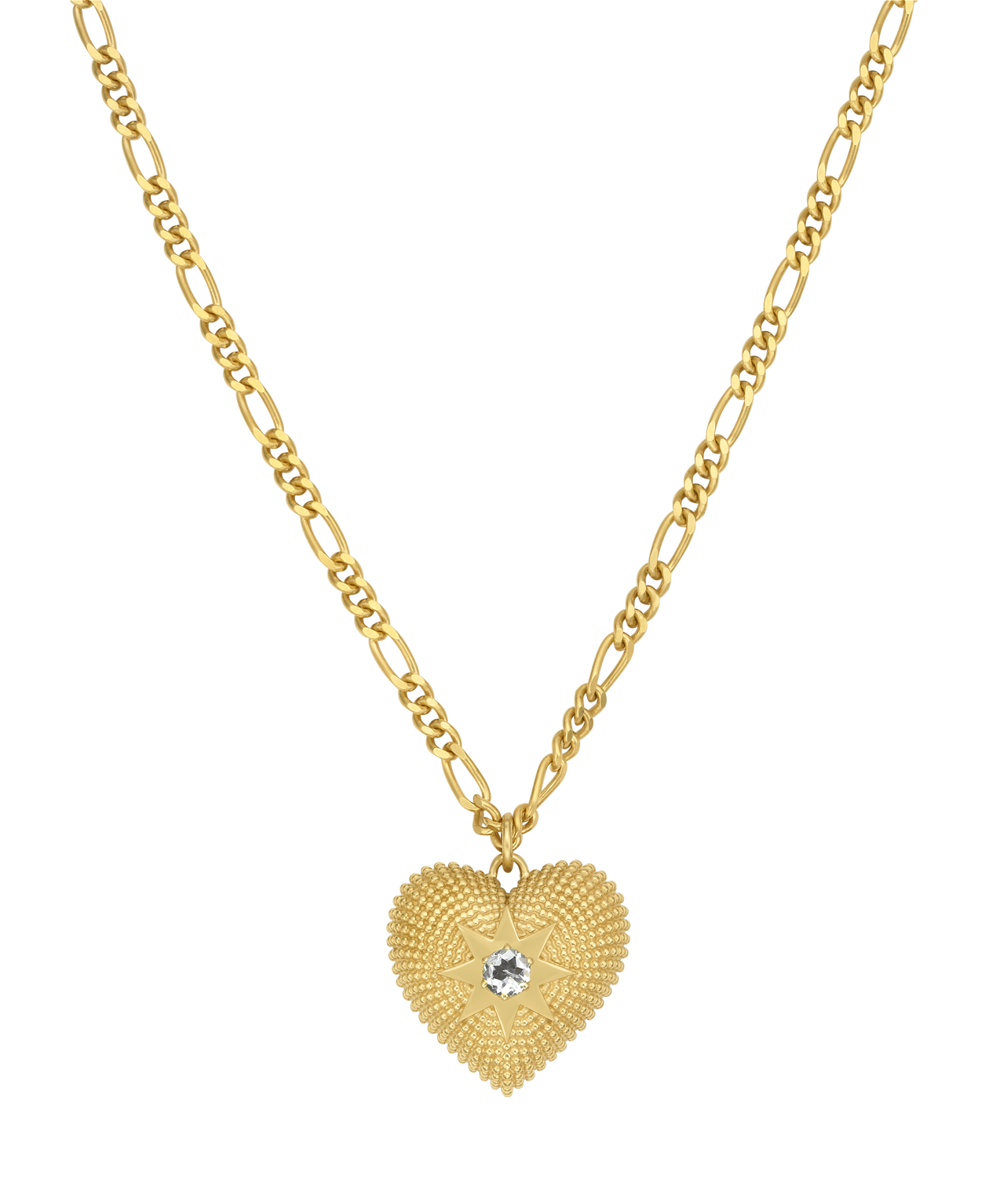 Brave Heart Necklace - 22k Gold Vermeil, Aquamarine