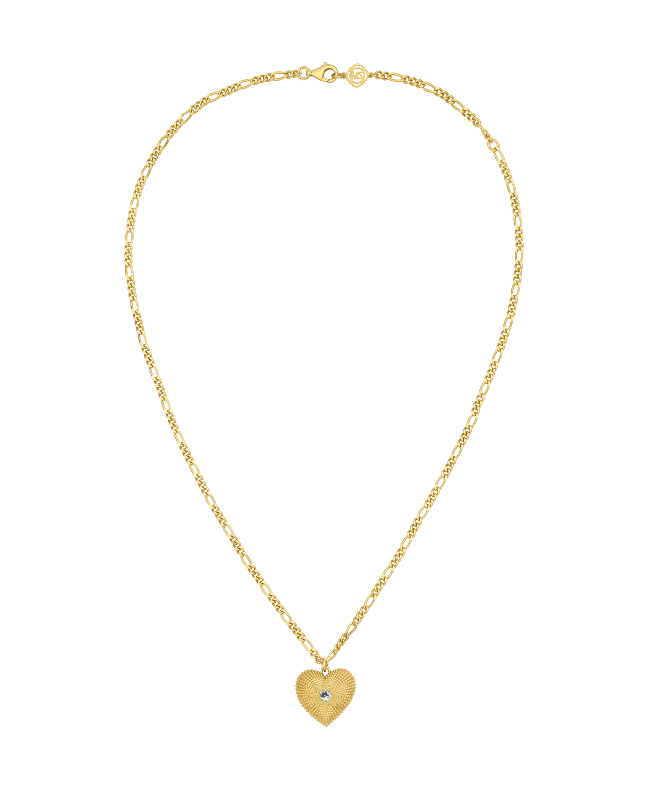 Brave Heart Necklace - 22k Gold Vermeil, Aquamarine
