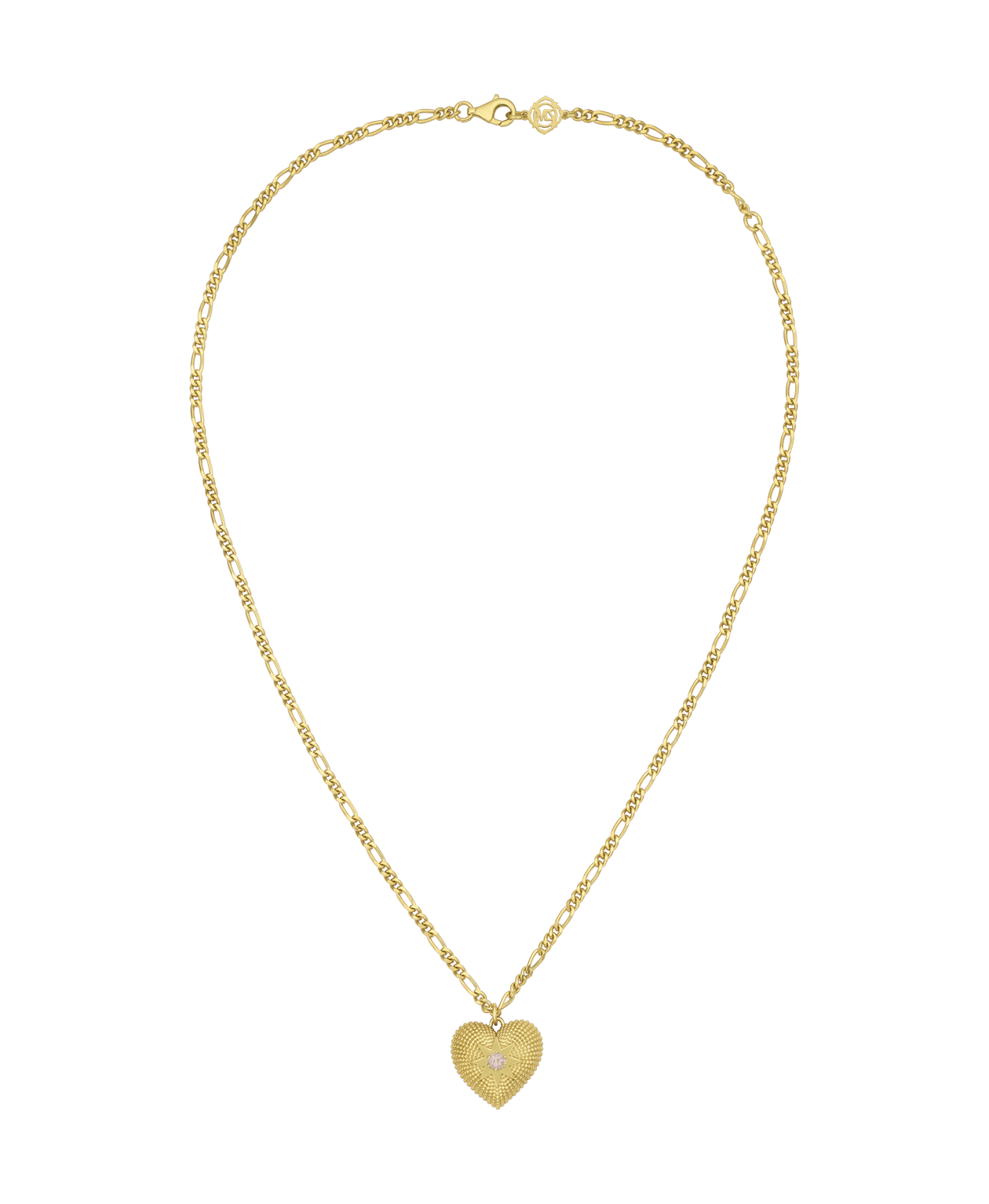 Brave Heart Necklace - 22k Gold Vermeil, Rose Quartz