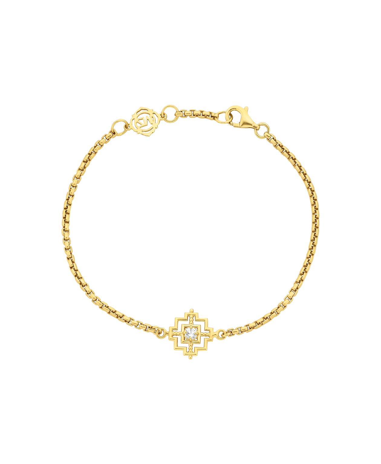 Centred Bracelet - 22k Gold Vermeil, White Zircon