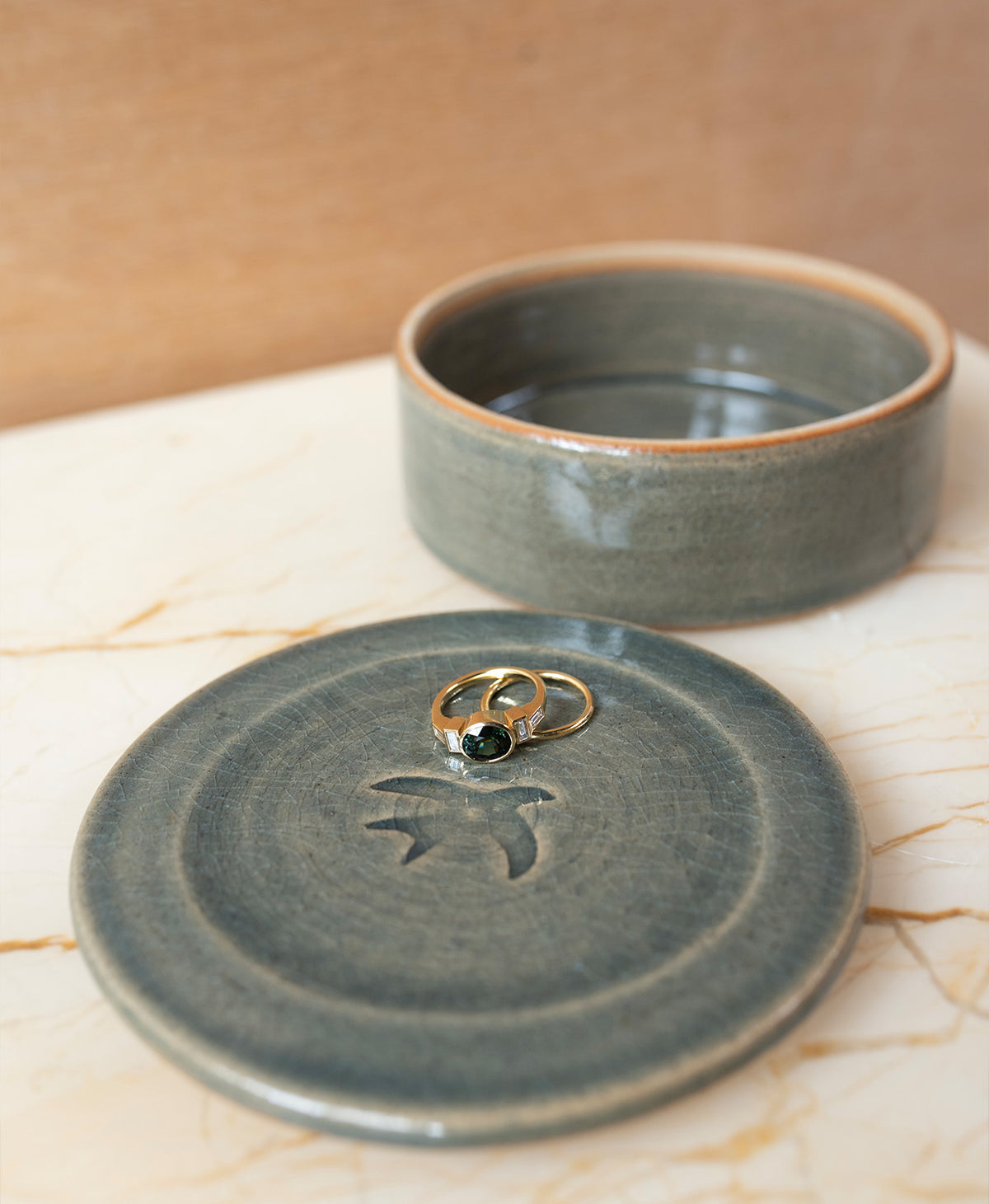 Ceramic Jewellery Box - Seamist