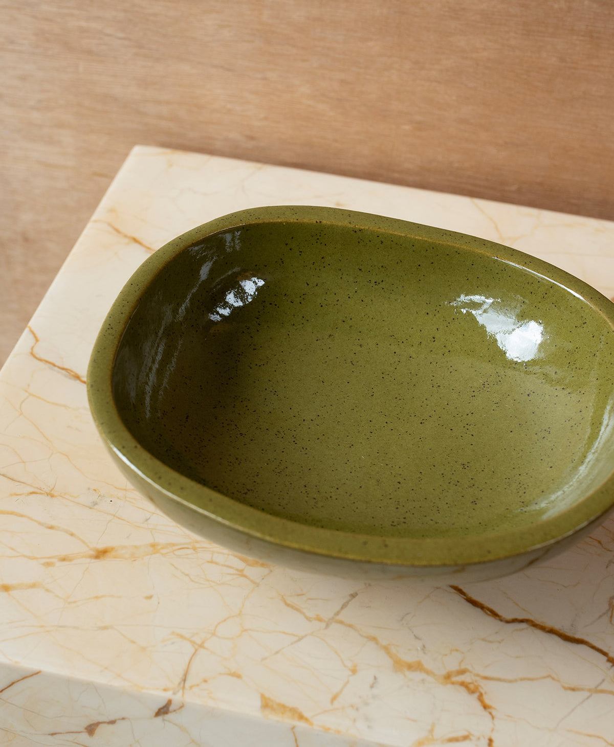 Ceramic Modernist Midi Bowl - Forest Green