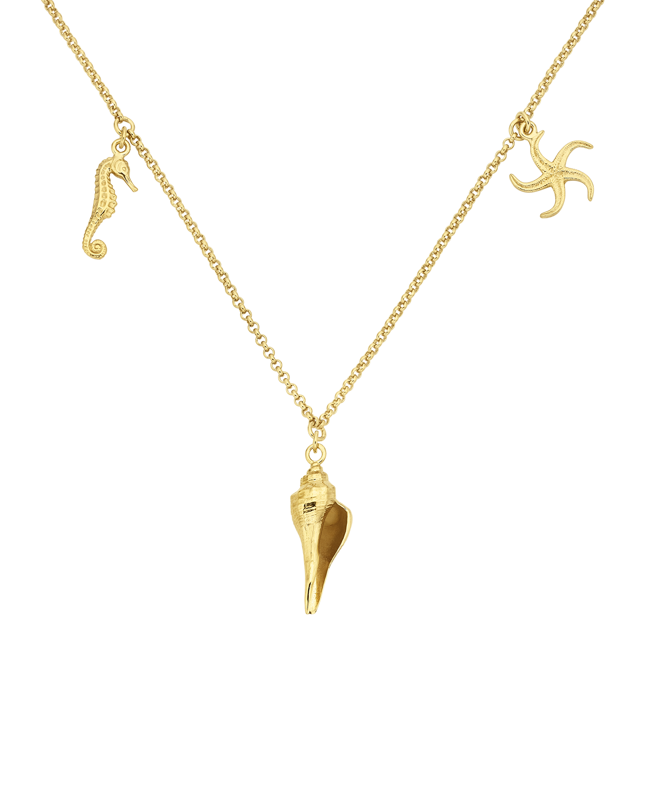 Charmed by the Sea Necklace - 22k Gold Vermeil