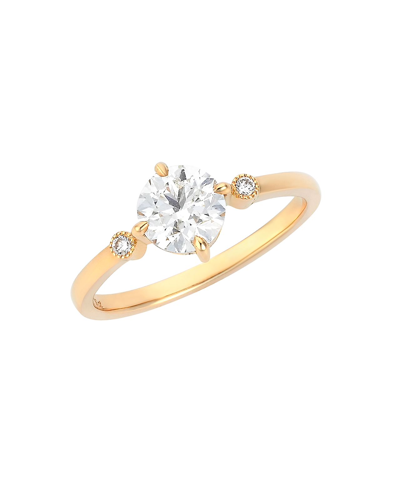 Claridad Engagement Ring - 18k Yellow Gold, Round Brilliant Cut Diamond 1 carat