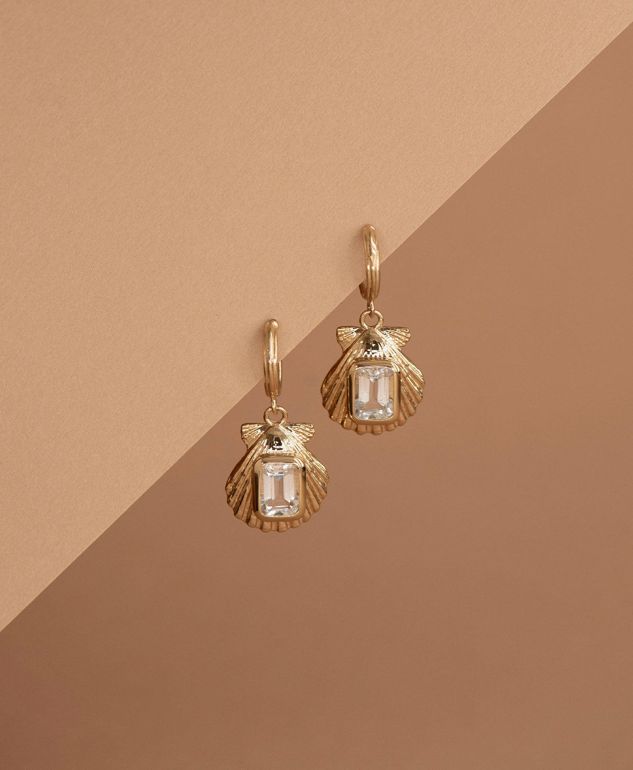 Cordelia Earrings - 22k Gold Vermeil, White Topaz