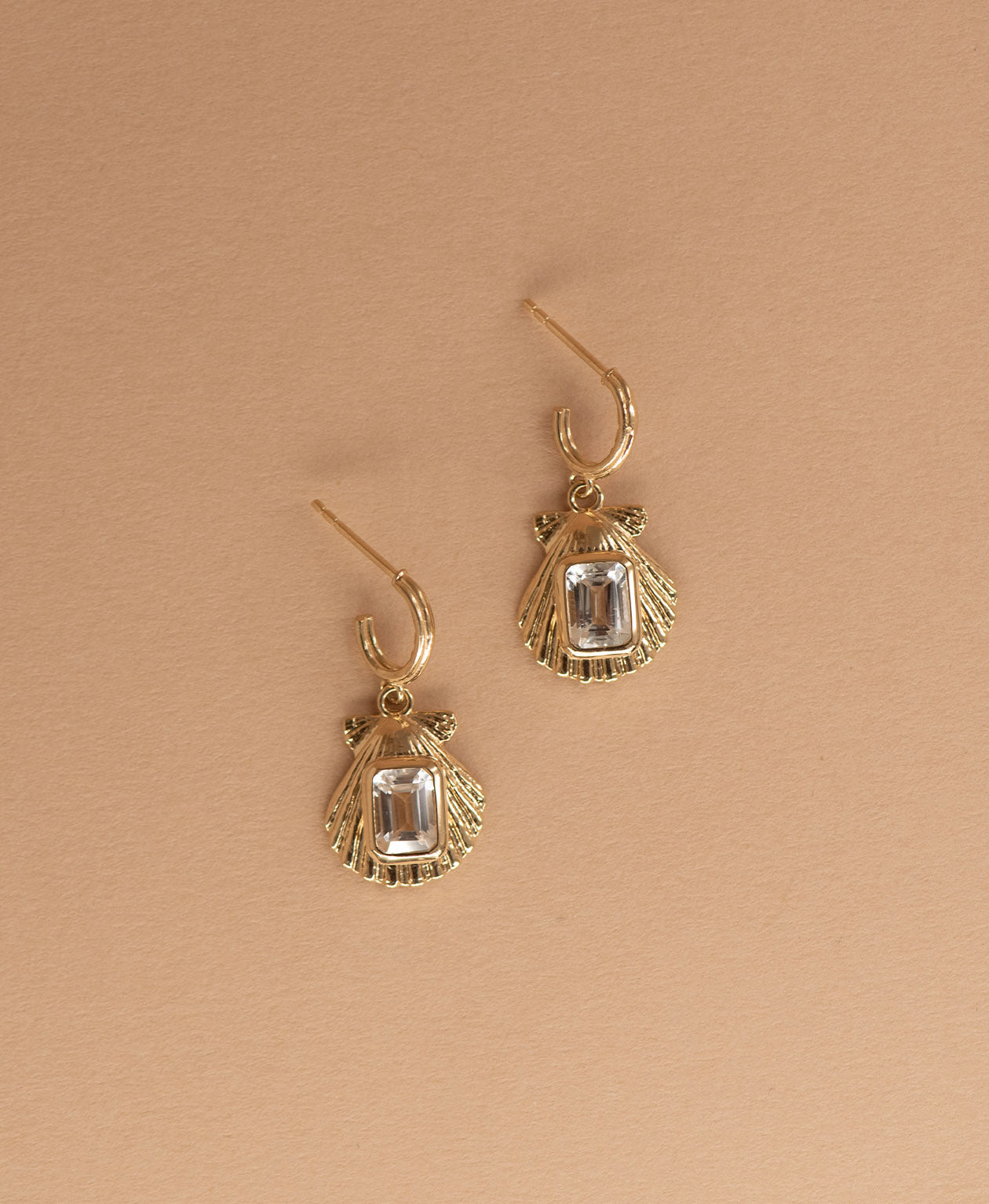 Cordelia Earrings - 22k Gold Vermeil, White Topaz