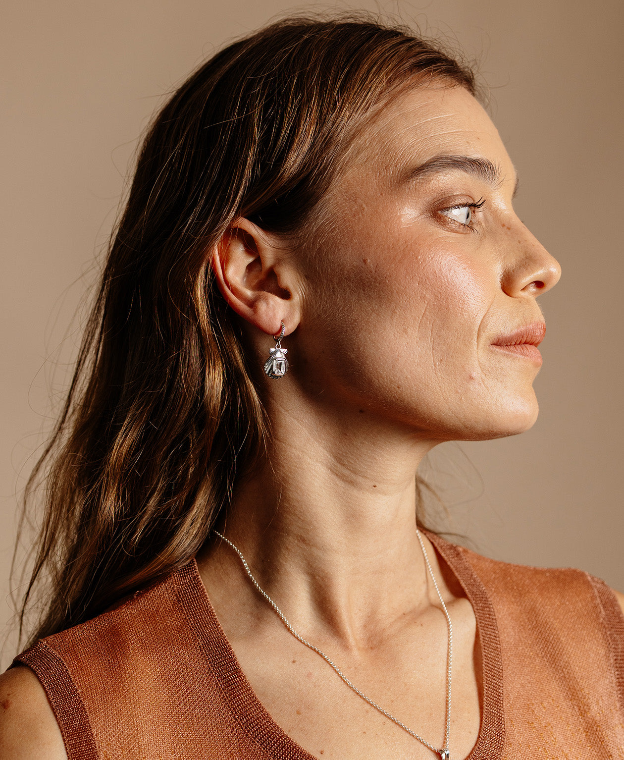 Cordelia Earrings - 925 Sterling Silver, White Topaz