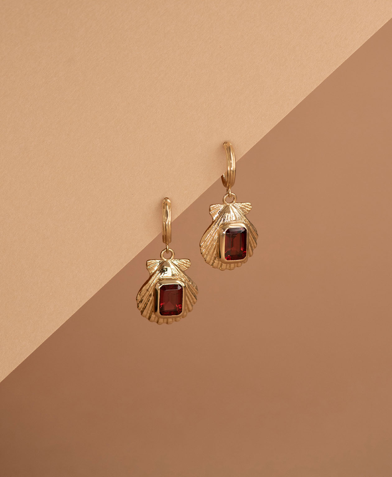 Cordelia Earrings - 22k Gold Vermeil, Rhodolite Garnet