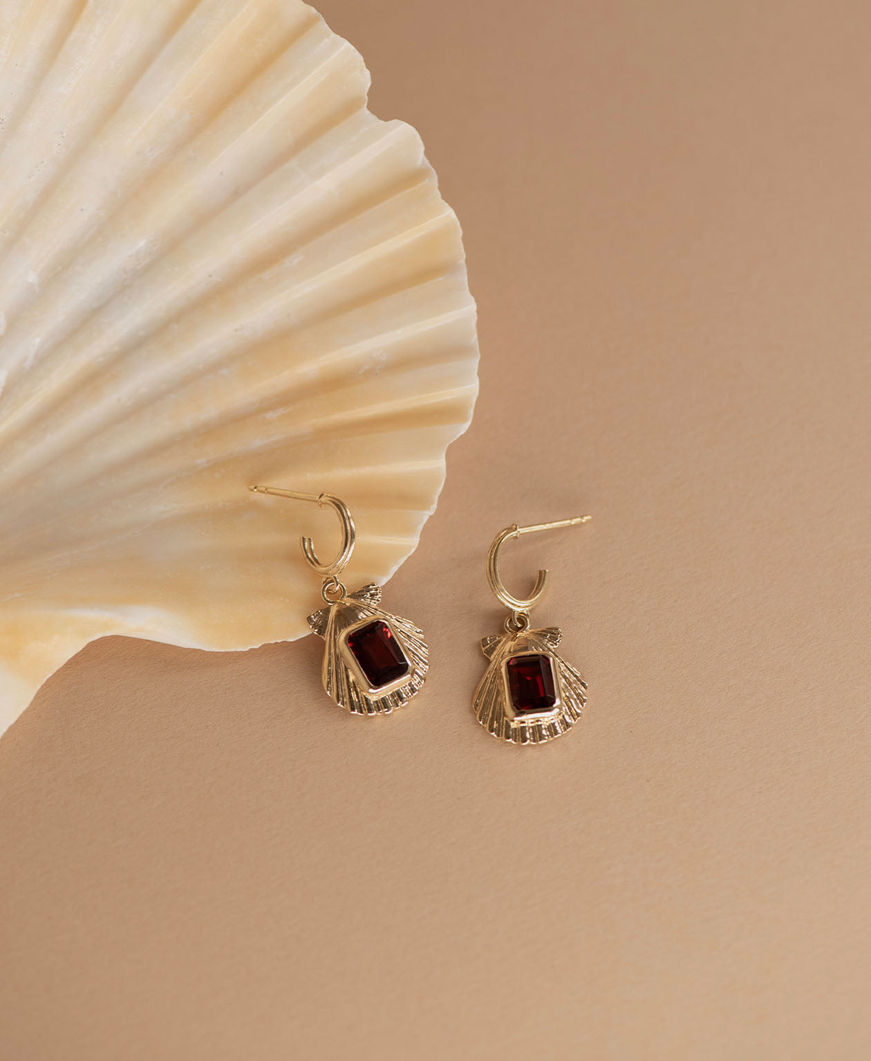 Cordelia Earrings - 22k Gold Vermeil, Rhodolite Garnet