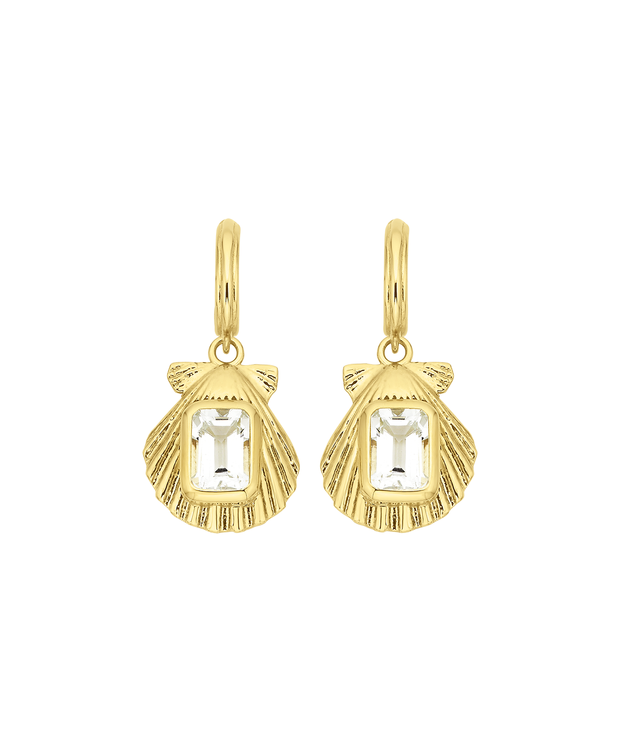 Cordelia Earrings - 22k Gold Vermeil, White Topaz