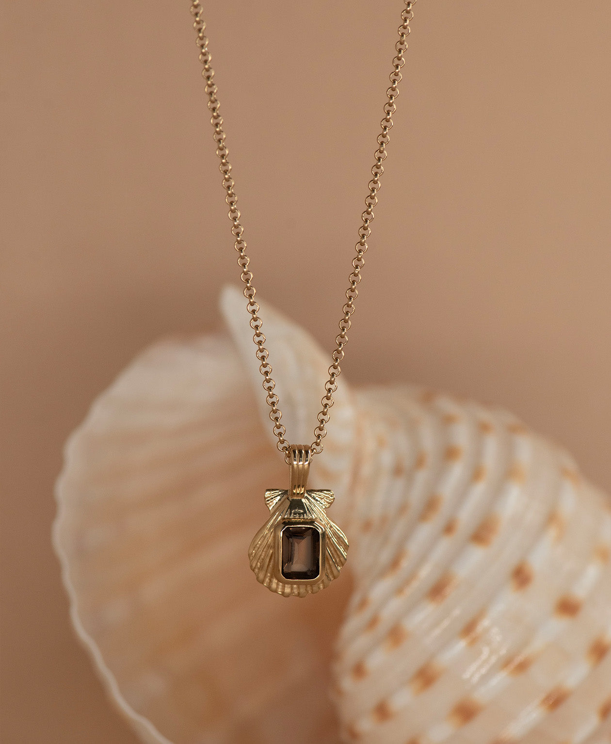 Cordelia Necklace - 22k Gold Vermeil, Smoky Quartz