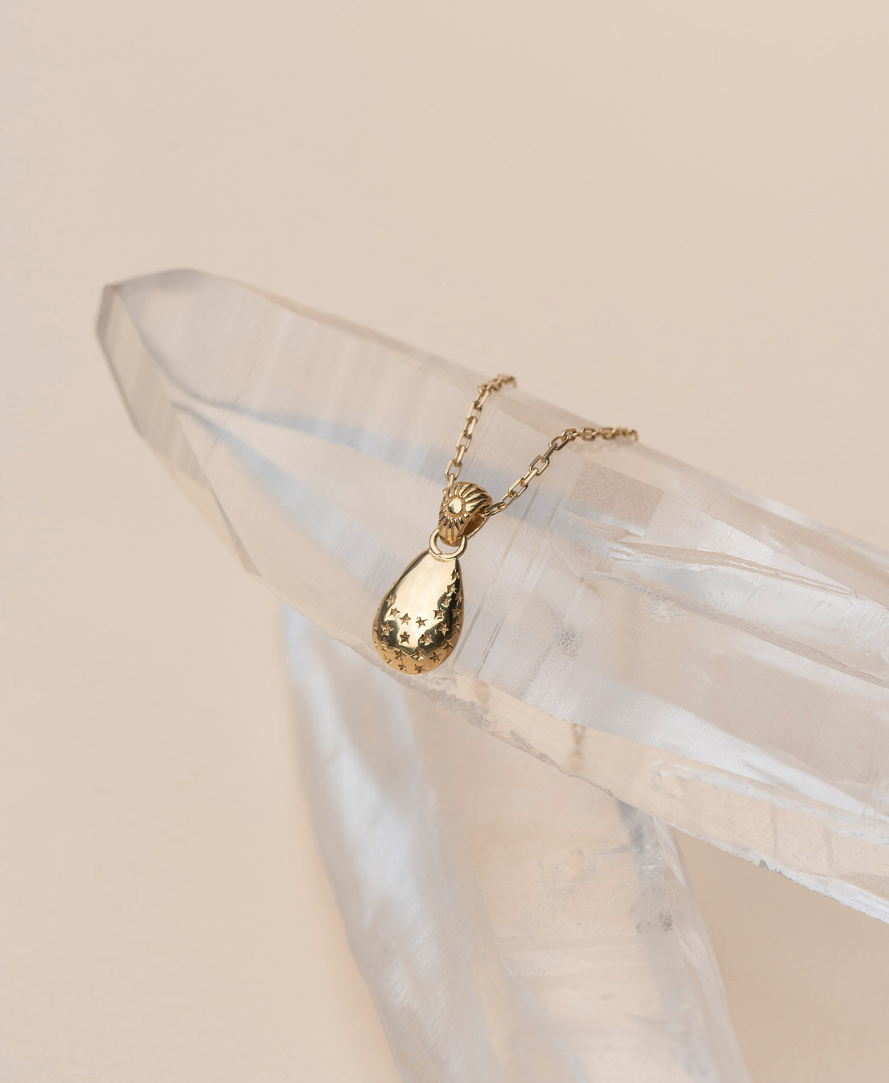 Cosmic Drop Necklace - 22k Gold Vermeil