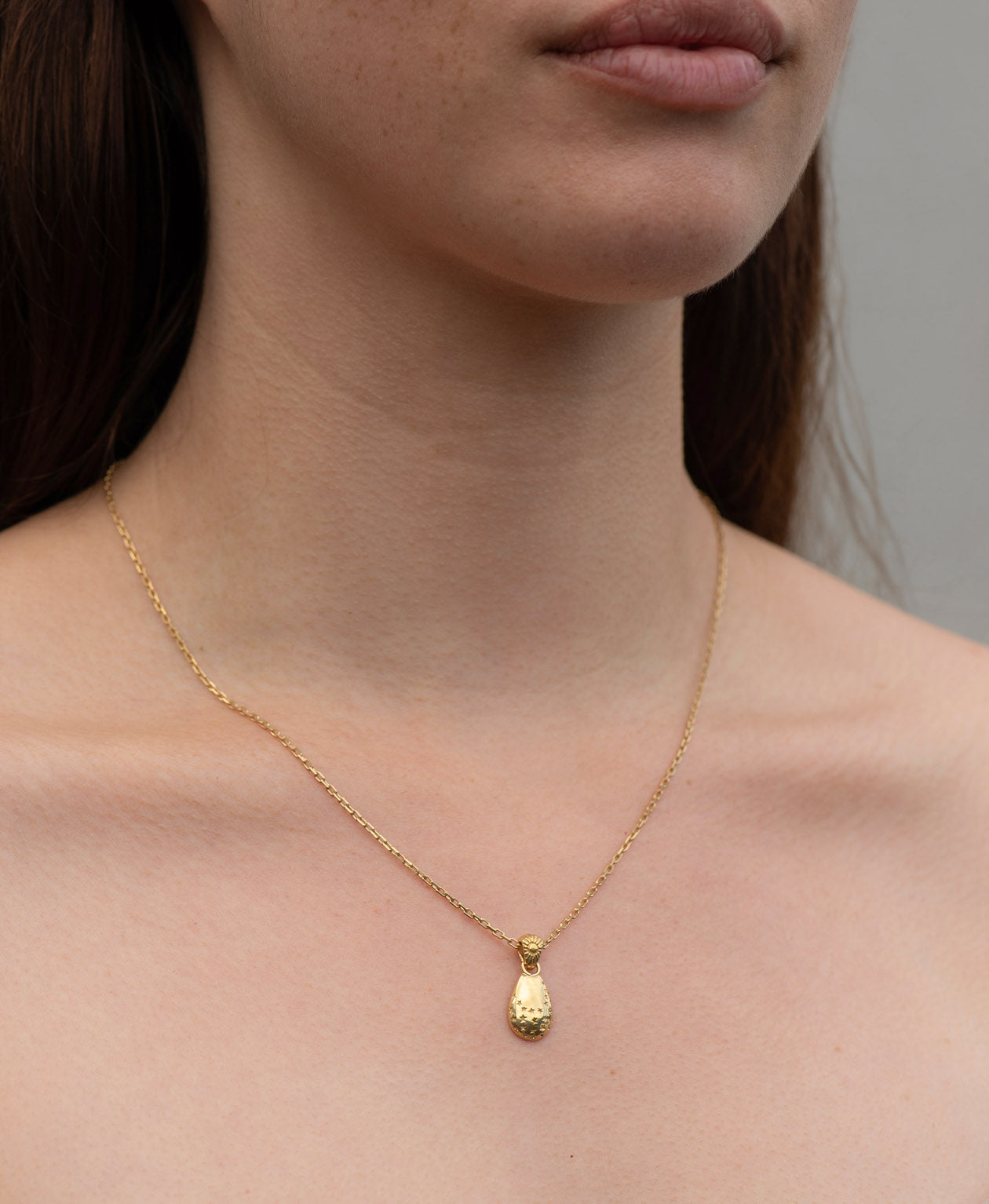 Cosmic Drop Necklace - 22k Gold Vermeil