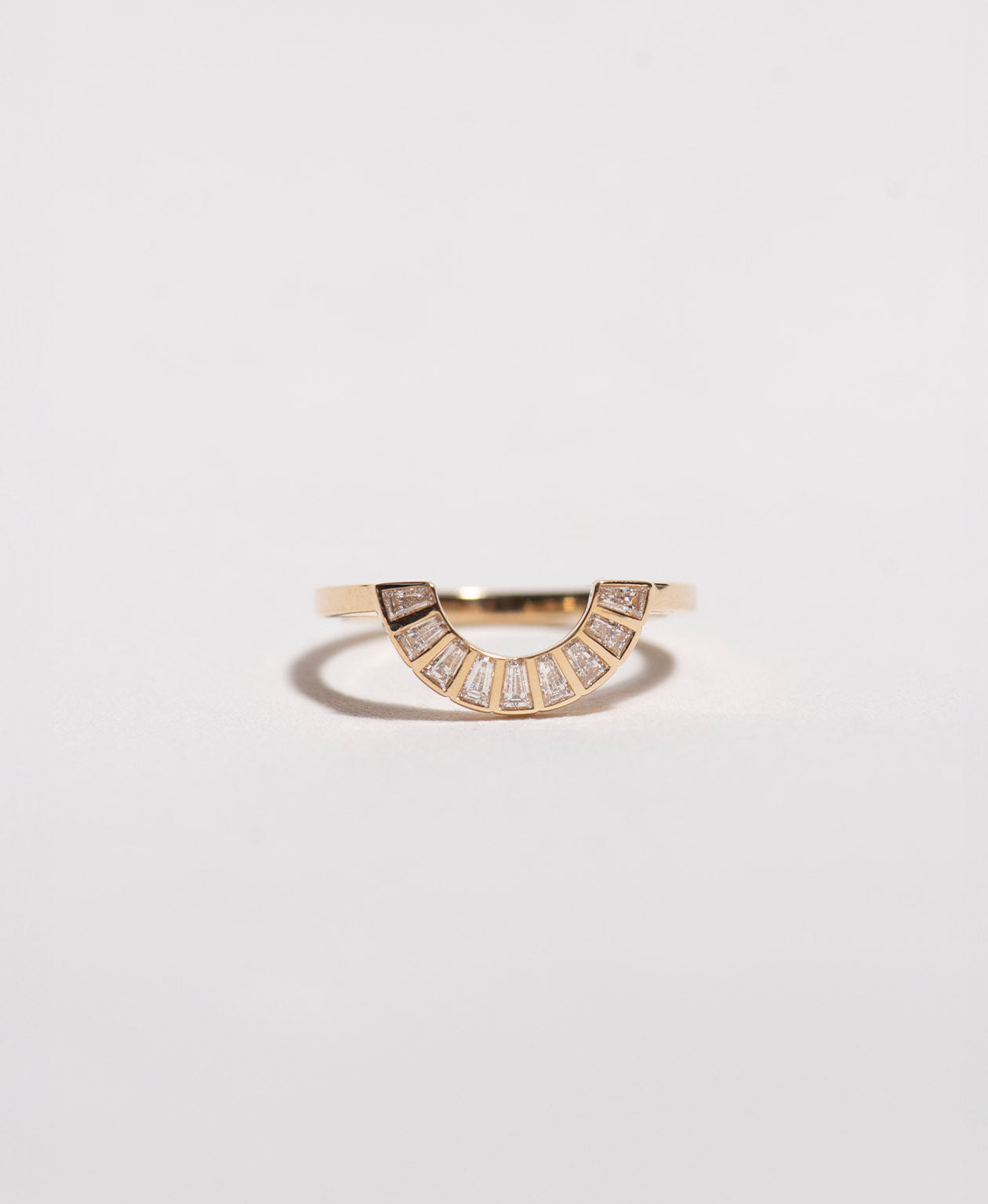 Deco Sun Band - 18k Yellow Gold, Tapered Baguette Cut Diamond 0.29 carat