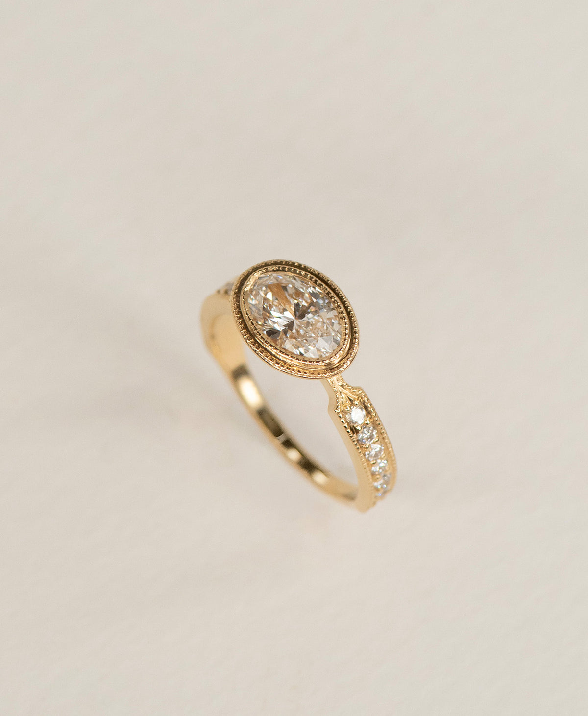 Elide Engagement Ring - 18k Yellow Gold, Oval Cut Lab Grown Diamond 1.0 carat