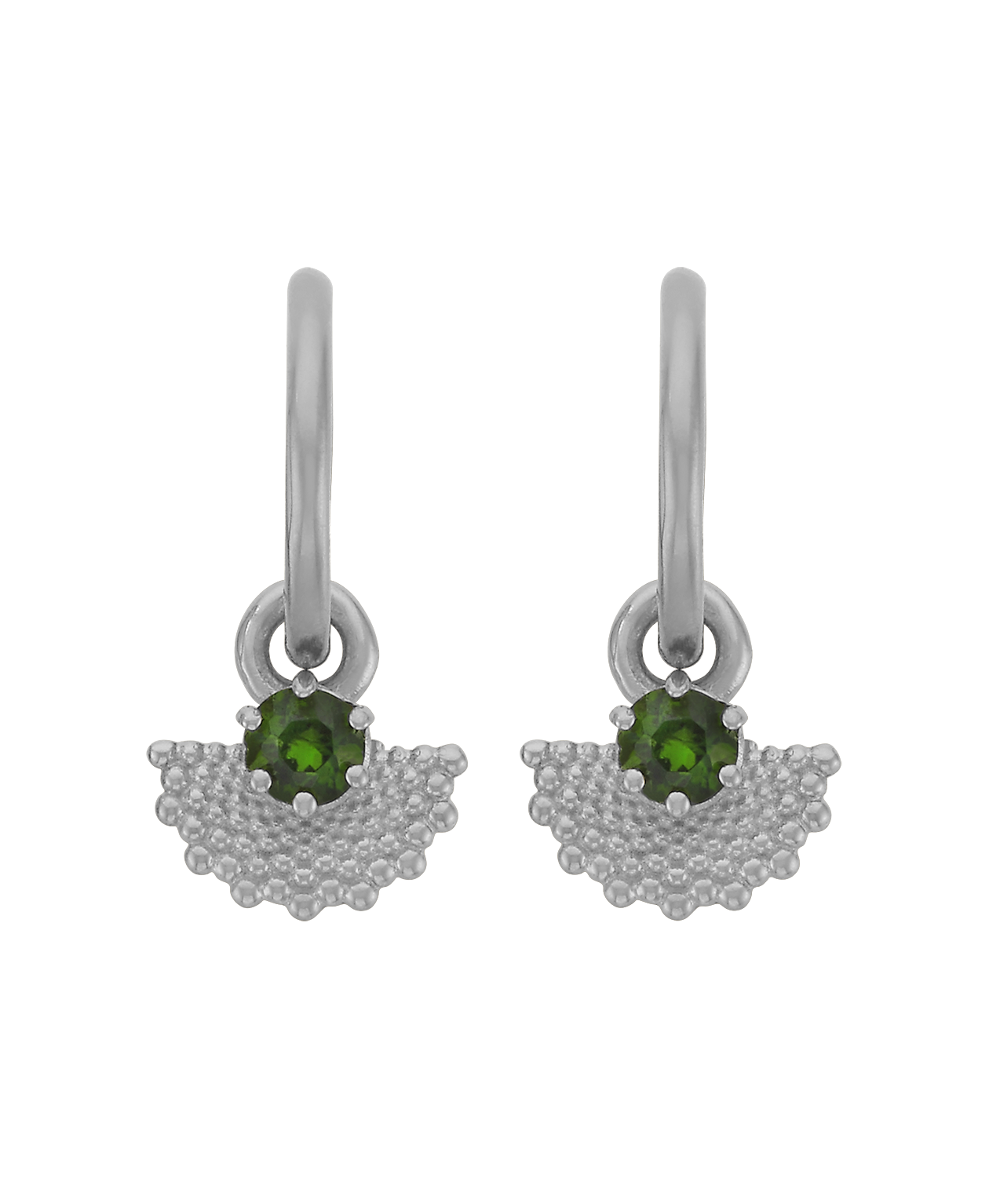 Eos Earrings - 925 Sterling Silver, Chrome Diopside