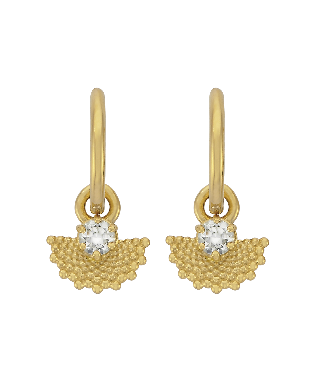 Eos Earrings - 22k Gold Vermeil, White Zircon