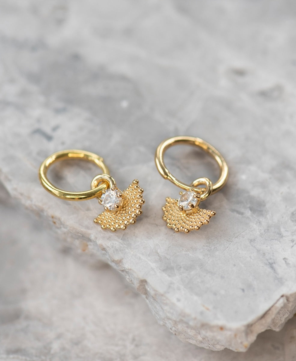 Eos Earrings - 22k Gold Vermeil, White Zircon