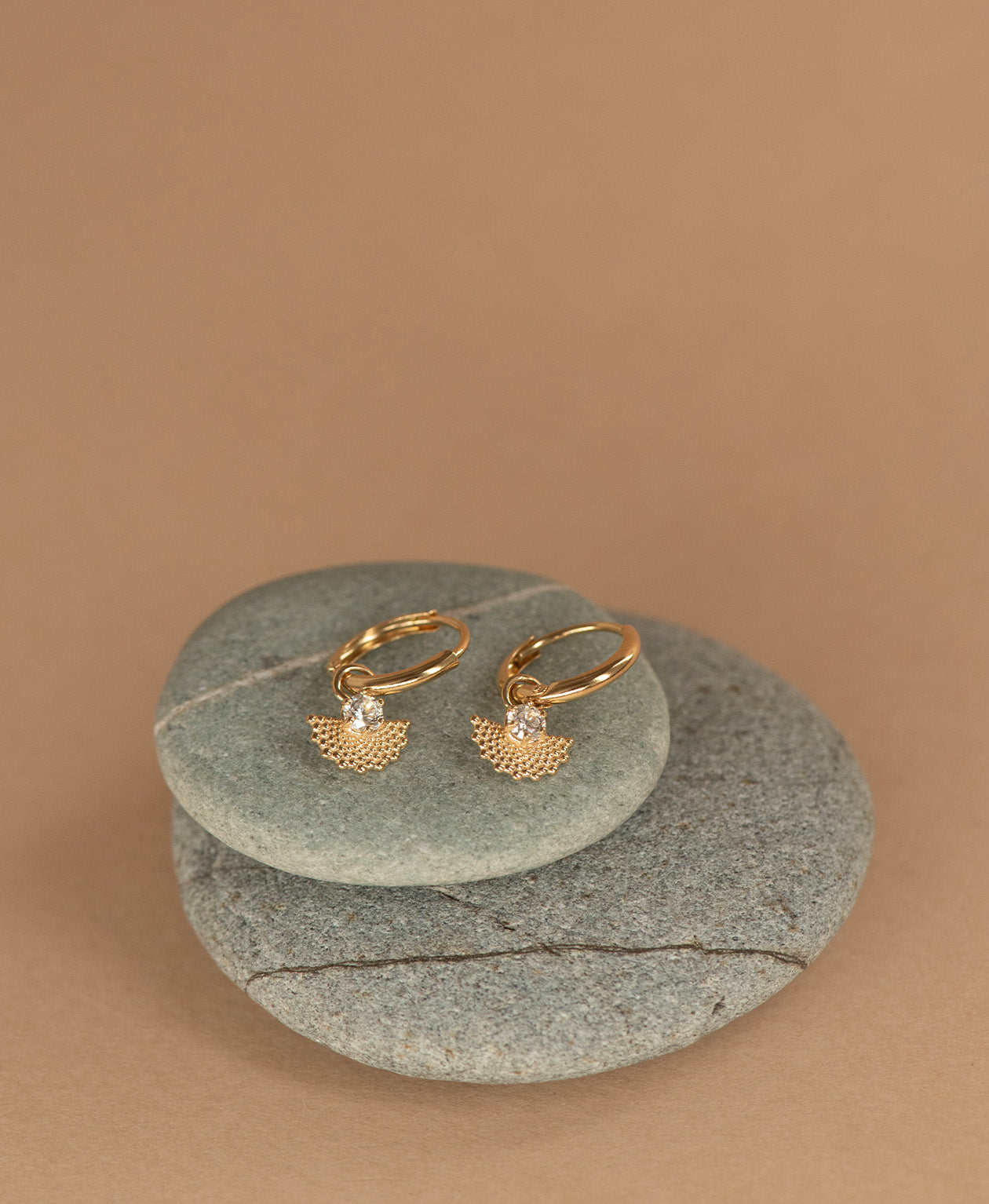Eos Earrings - 22k Gold Vermeil, White Zircon