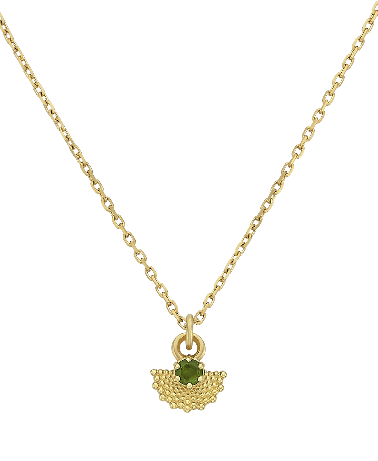 Eos Necklace - 22k Gold Vermeil, Chrome Diopside