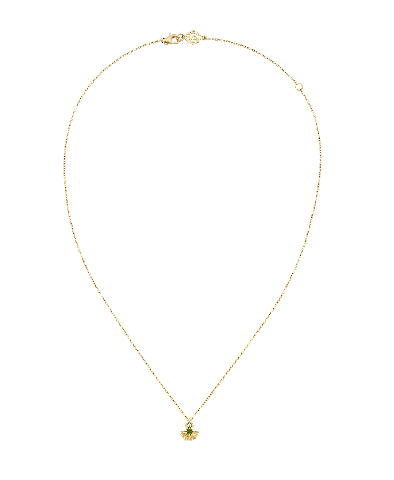 Eos Necklace - 22k Gold Vermeil, Chrome Diopside