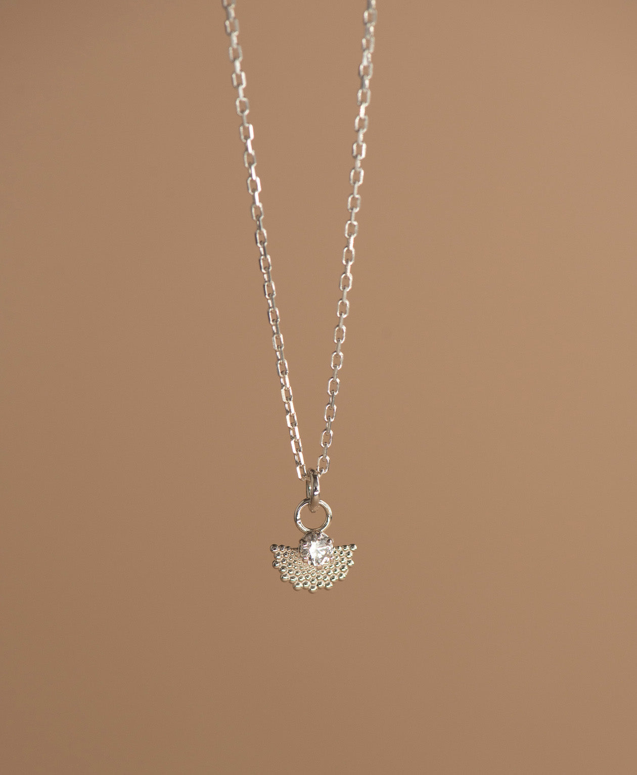 Eos Necklace - 925 Sterling Silver, White Zircon