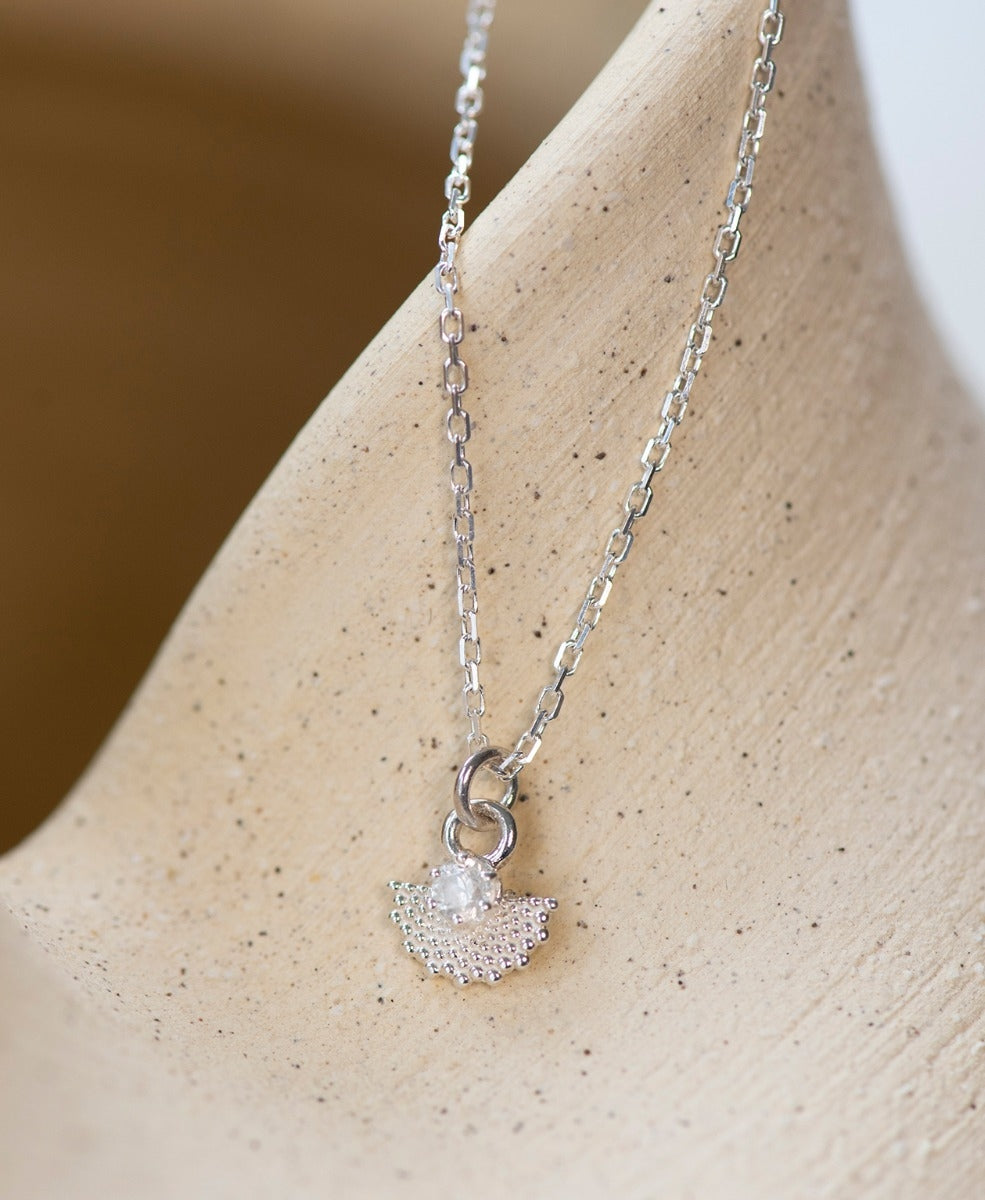 Eos Necklace - 925 Sterling Silver, White Zircon
