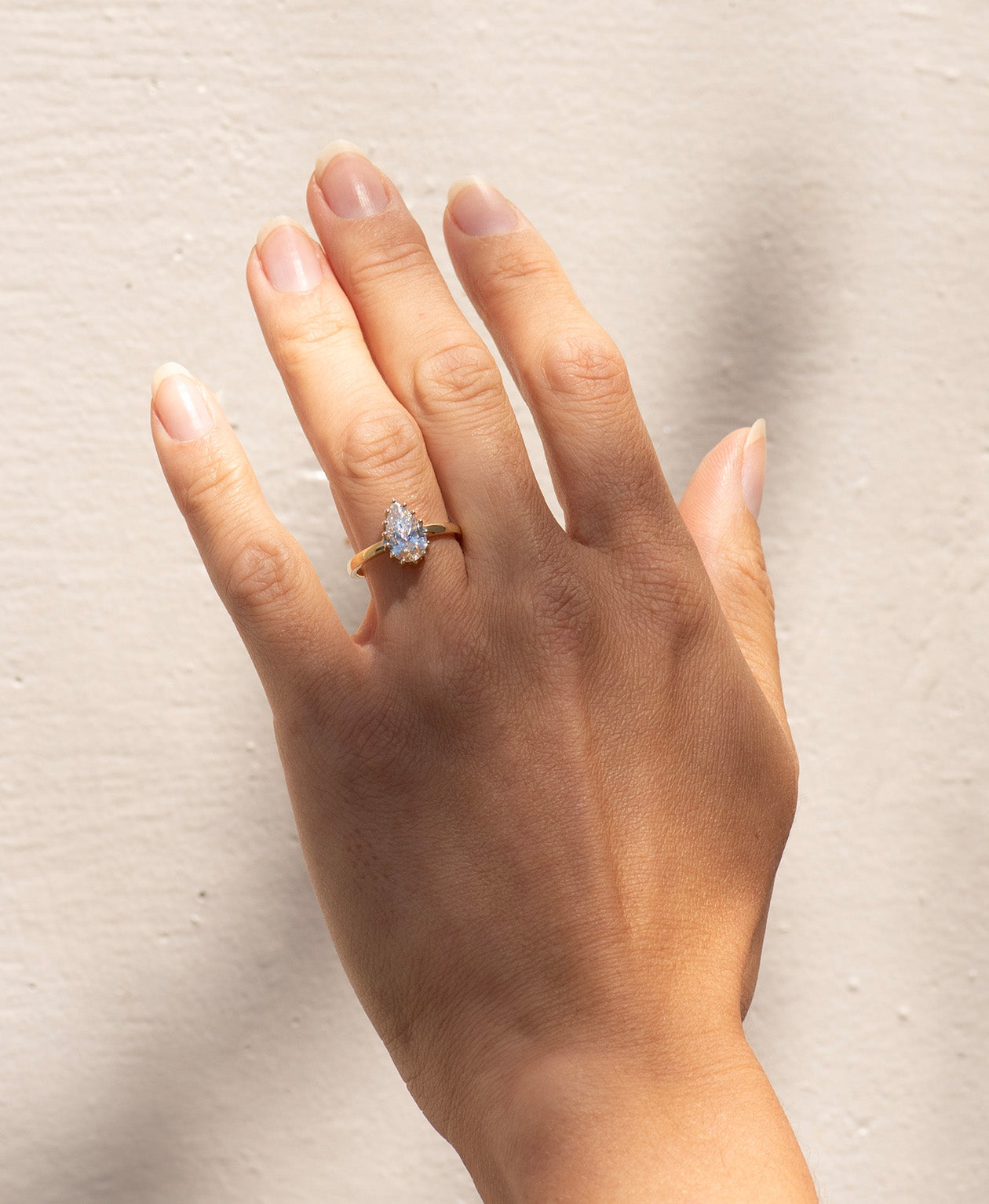 Eros Engagement Ring - 18k Yellow Gold, Pear Cut Lab Grown Diamond 1.50 carat